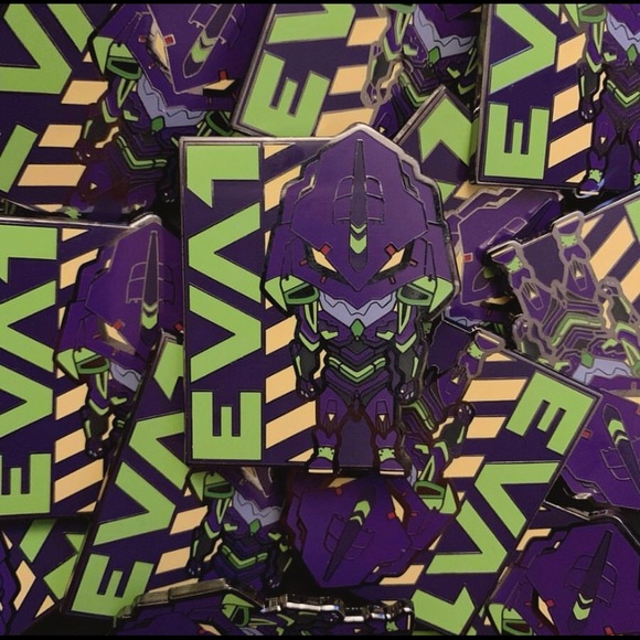 EVANGELION SHOGOKI EVA 01 ENAMEL LAPEL PIN - Picture 3 of 3